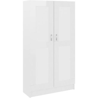 vidaXL Book Cabinet High Gloss White 82.5x30.5x150 cm Engineered Wood Vidaxl