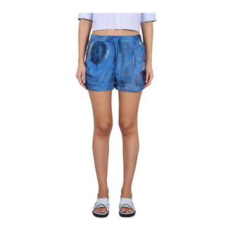 Marni Short Shorts, female, Multicolor, Size: XS Abstract Print Drawstring Waist Shorts