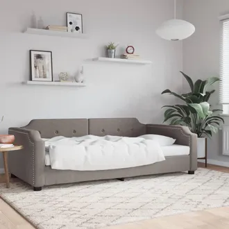 vidaXL Sof&aacute; Cama Sin Colch&oacute;n Tela Taupe 90x200 Cm Vidaxl