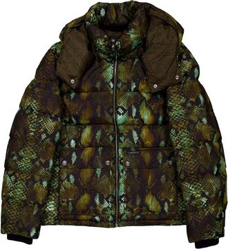 Roberto Cavalli Snakeskin-Print Padded Jacket, Brand Size 48 ( US Size 38 )