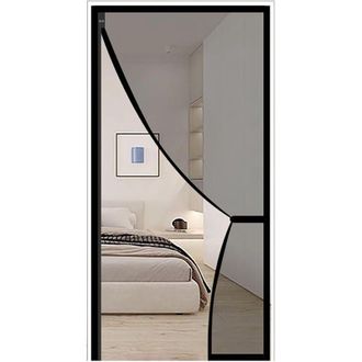 OEM Mosquitera, Cortina De Cierre Autom&aacute;tico Con Potente Im&aacute;n, Apertura Lateral, Negra (110 X 220 Cm)