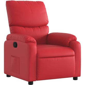 vidaXL Sill&oacute;n Reclinable De Cuero Sint&eacute;tico Rojo Vidaxl
