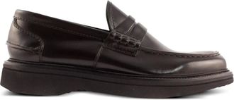 Green George Mocassini in pelle con fascia penny - Marrone