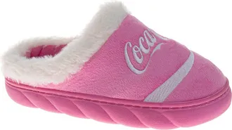 Josmo Coca-Cola Faux Fur Trim Slipper in Pink at Nordstrom Rack, Size 11/12