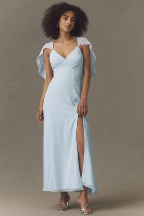 BHLDN Chiffon Cape Maxi Dress