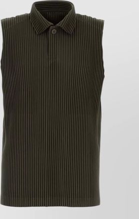 Homme Pliss&eacute; Issey Miyake polyester polo shirt