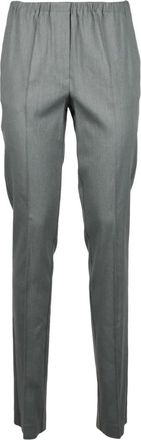 Alysi Slim-fit broek - Dames - Slim Fit Broeken - Grijs - M - Linnen - Broeken