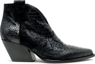 Elena Iachi E2004 Black Leather Isidoro Ankle Boots