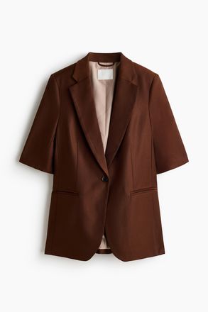H&M Blazer mit Kurzarm - Dunkles Rostbraun