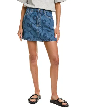Marimekko Maridenim Ruudut Unikko Denim Skirt