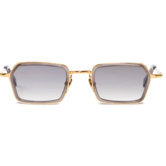 John Dalia Paul Bold Geometric Square Sunglasses with Gold-tone Frame