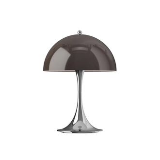 Louis Poulsen Panthella 250 Portable V3 Akku LED-Tischleuchte, chrom / original opal braun