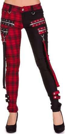 Banned Apparel Jetsetter Trousers Red Check/Black XL