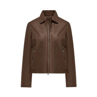 Bomboogie Liss Jacket - Dames - Leren en Su&egrave;de Jassen - Bruin - M - Leer - Jassen