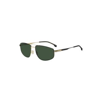 BOSS Double-bridge sunglasses in black with gold-tone trims