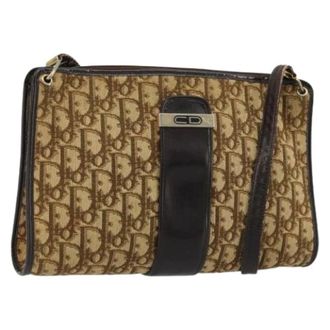 Dior Pre-owned Cross Body Bags, female, Beige, Size: ONE SIZE Pre-owned Vintage Canvas Shoulder Bag