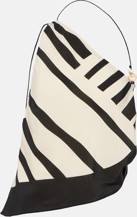 Sir. Arte printed one-shoulder silk satin crop top