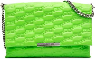 Balenciaga Pre-owned Balenciaga Embossed Leather BB Monogram Chain Flap Unisex 695530-3817-R-568008