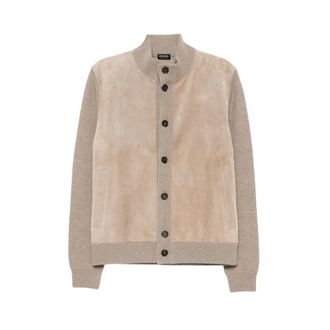 Ermenegildo Zegna Cashmere Vest met Su&egrave;de Voorkant - Heren - Truien - Beige - Maat: 2XL Su&egrave;de