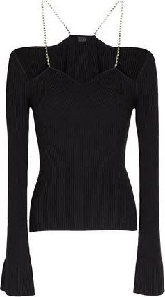 8 by YOOX SWEETHEART-NECK RIBBED KNIT TOP