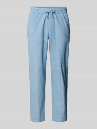 Blend Hose aus Baumwoll-Leinen-Mix mit elastischem Bund in Blau, Gr&ouml;&szlig;e 3XL