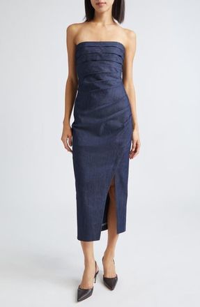 Cinq à Sept Adira Strapless Denim Dress in Indigo at Nordstrom, Size 12