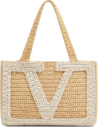 Valentino Garavani Borsa shopper Viva Superstar media - Toni neutri