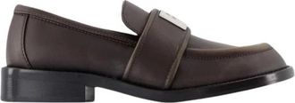 Acne Studios Leren Loafers met Metalen Detail - Dames - Loafers - Bruin - 36 EU - Leer - Schoenen