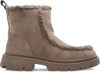 INUIKII shearling-trim ankle boots - women - Suede/Lamb Shearling/Rubber - 38 - Neutrals