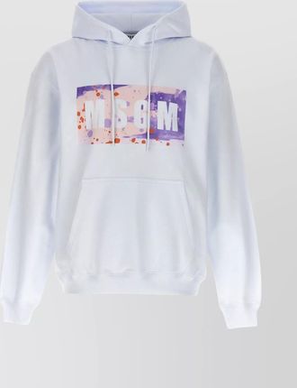 Msgm hooded camo logo sweater