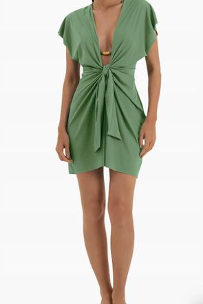 Vix Sasha Short Sleeve Cover Up In Green