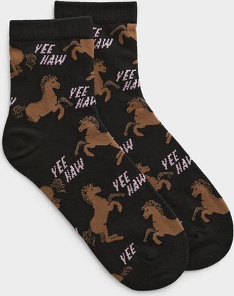 Simons Womens Western love ankle socks