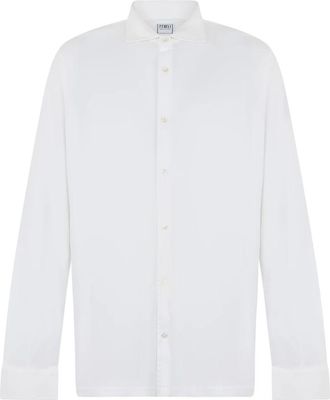 Fedeli Licht wit overhemd- elegant en veelzijdig - Heren - Zakelijke Overhemden - Wit - 3XL - Katoen - Overhemden