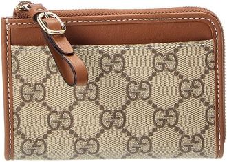 Gucci Gg Supreme Canvas & Leather Card Case