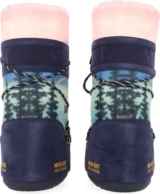 Moon Boot Polyester & Suede Boot - Blue