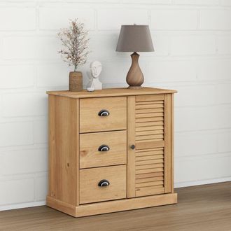 Berkfield Home Sideboard with Drawers VIGO 78x40x75 cm Solid Wood Pine in Brown | Size: 78 x 40 x 75 cm