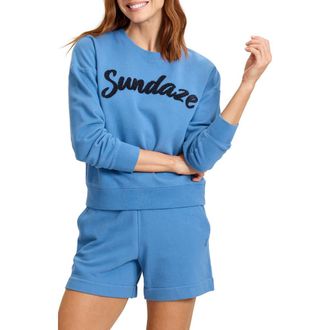 Tommy Bahama Marina Del Mar Sundaze Sweatshirt in Indigo Oasis Wash at Nordstrom, Size X-Small