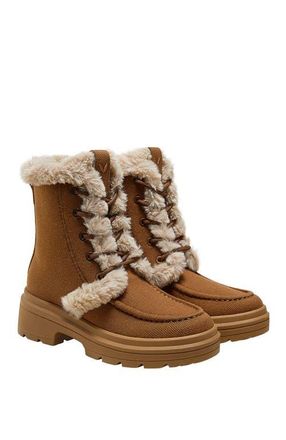 Vivaia Faux Fur Water-Repellent Lightweight Warm Boots in Caramel at Nordstrom, Size 6.5