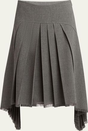 Jil Sander Curved-Yoked Pleated Midi Skirt
