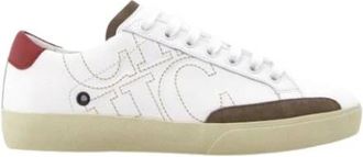 Carolina Herrera Leren Sneakers met Initialen en Contrasterende Hiel - Dames - Sneakers - Wit - 37 EU - Leer - Schoenen