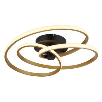 Netlighting Glyxar Gold Semi Flush Ceiling Light Matt Black LED 3000K