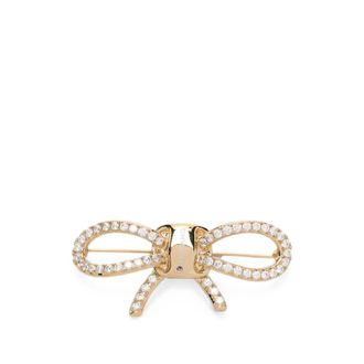 Ferragamo Vara Bow Pav&eacute;-embellished Brooch