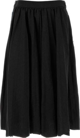 Balenciaga Two Tone Twill And Denim Skirt