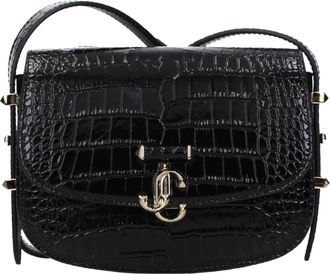 Jimmy Choo London Black Leather Crossbody Womens Bag