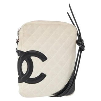Chanel Pre-owned Cross Body Bags, female, White, Size: ONE SIZE Pre-owned Vintage Leather Cross Body Bag