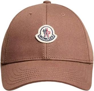 Moncler Accessoires, Dames, Bruin, ONE Size, Katoen, Logo Motif Baseball Cap