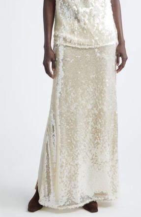 Altuzarra Linnie Sequin Skirt in Macadamia at Nordstrom, Size 12 Us