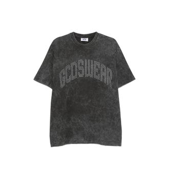 GCDS Stud-embellished Acid-wash T-shirt