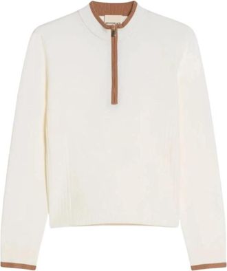 Pennyblack Pbjricetta Zip-through Knit - Dames - Vesten met rits - Wit - L - Polyester - Hoodies & sweatvesten