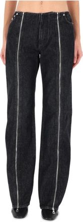 Jean Paul Gaultier Jeans met rits - Dames - Loose Fit Jeans - Zwart - W28 - Katoen - Jeans